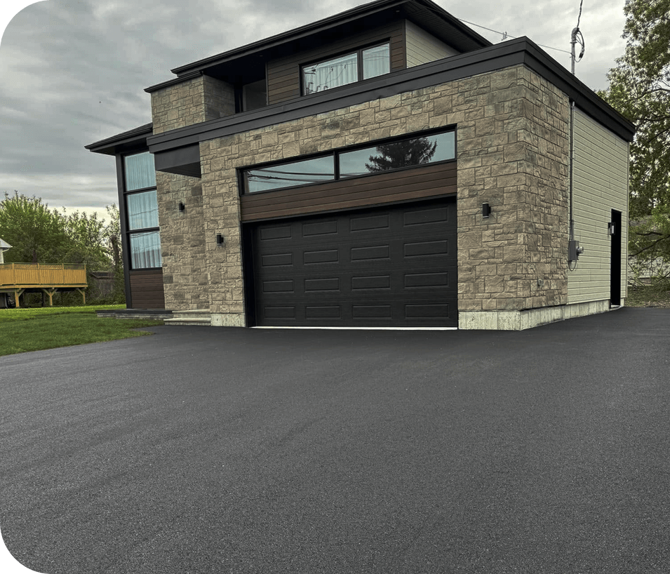 Residential asphalt driveway paving