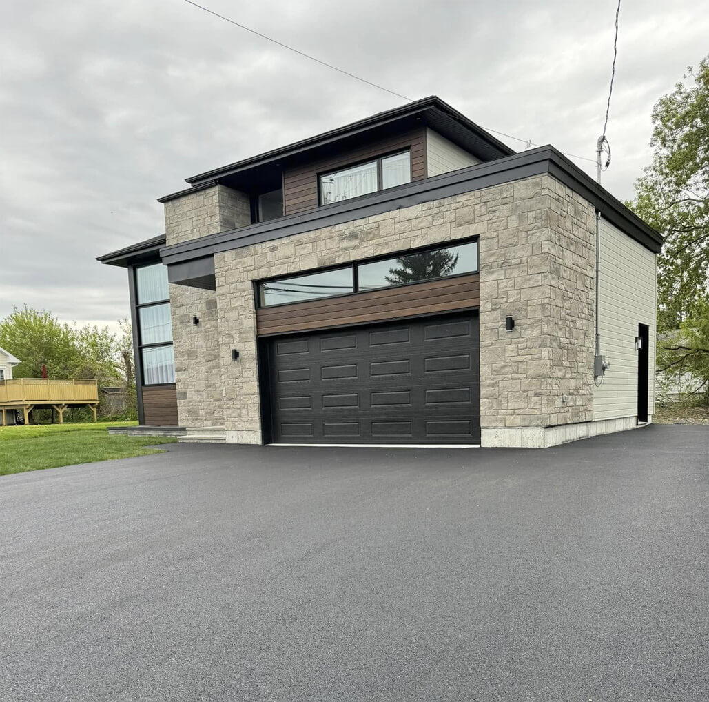 Asphalt driveway paving of a house