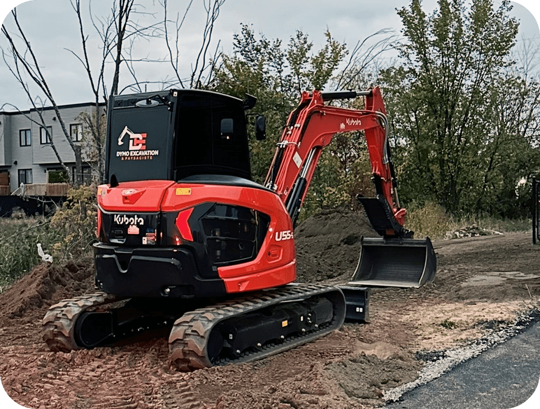 Excavation on residential yard