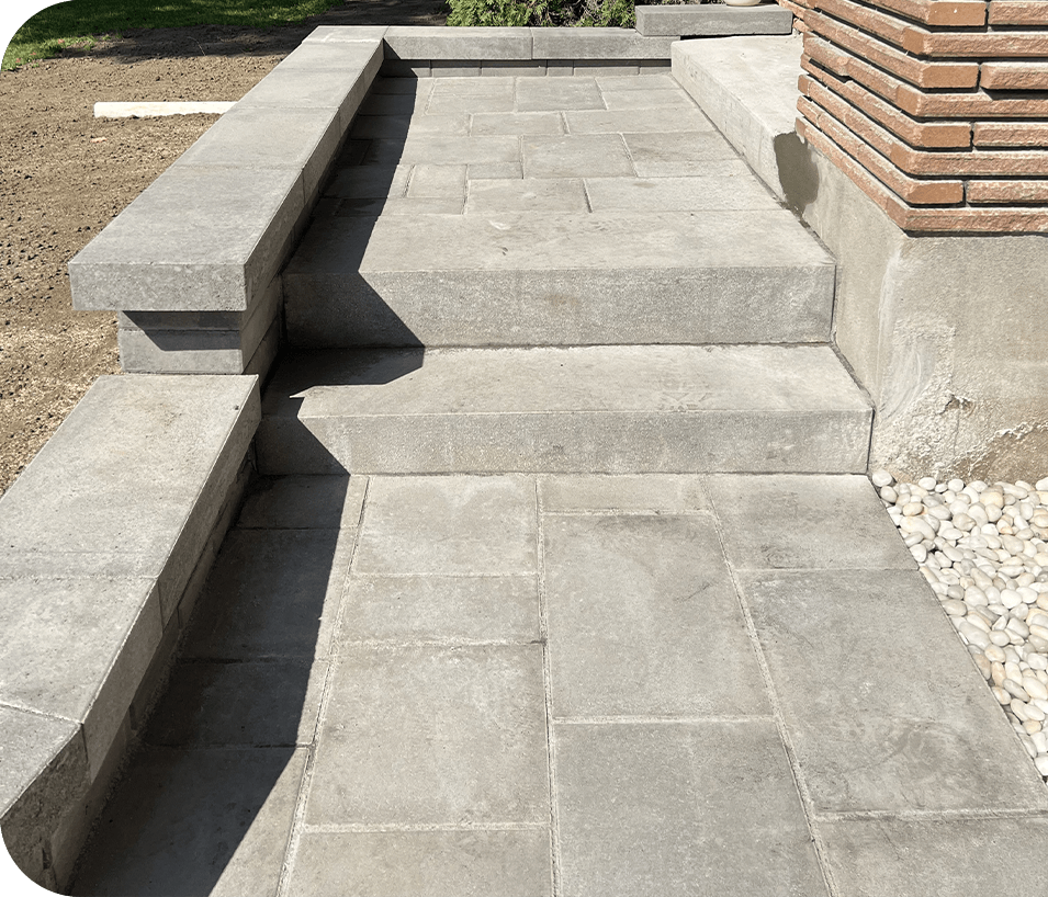 residential unistone landscaping