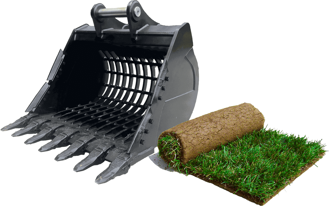 Excavation bucket and sod roll